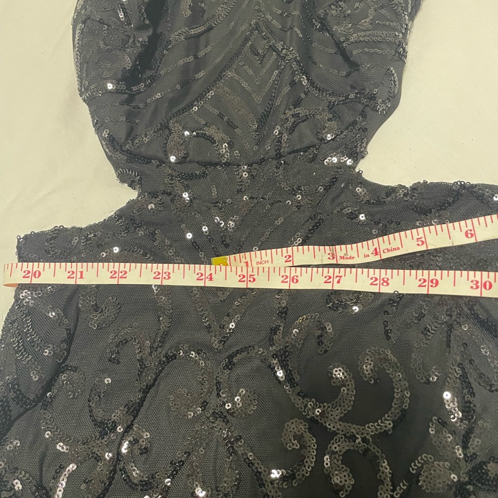 Windsor Black Halter Sequin Gown - Picture 10 of 12